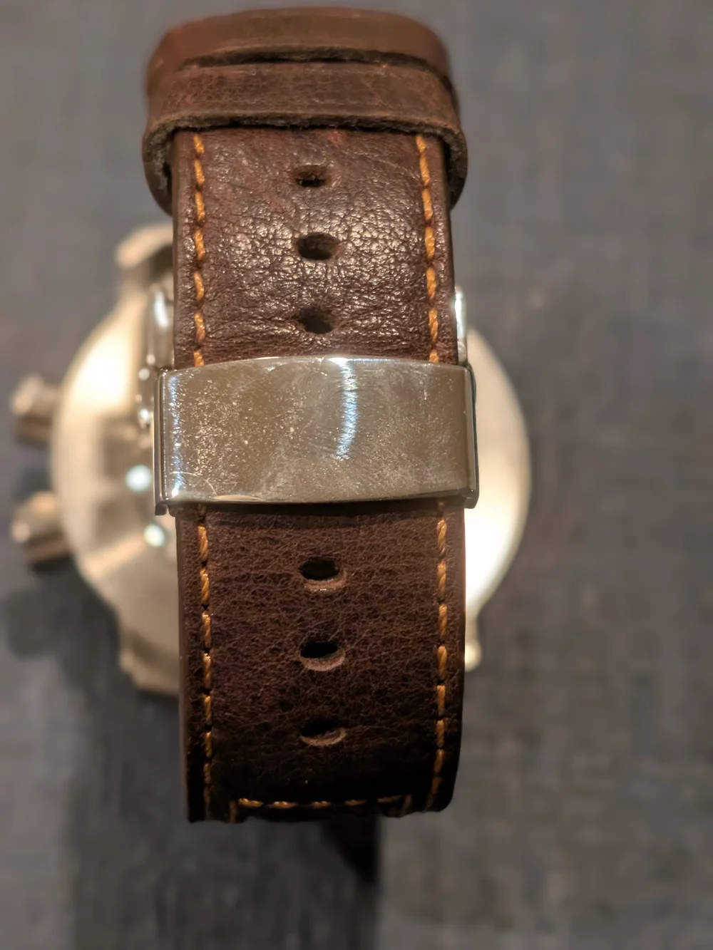 Vintage-Style Brown Dive Watch with Leather Strap - Android AD733